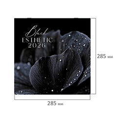 Календарь настенный перекидной 2026 г., BRAUBERG, 12 листов, 28,5&times;28,5 см, &laquo;Black esthetic&raquo;, 116927