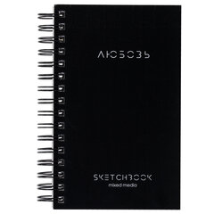 Скетчбук для смешанных техник MixMedia, 200 г/<wbr/>м<sup>2</sup>, 130&times;210 мм, 60 л., твердая обложка, гребень, BRAUBERG ART CLASSIC, 116967