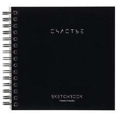 Скетчбук для смешанных техник MixMedia, 200 г/<wbr/>м<sup>2</sup>, 200&times;200 мм, 60 л., твердая обложка, гребень, BRAUBERG ART CLASSIC, 116968
