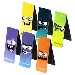 Закладки для книг МАГНИТНЫЕ, &laquo;МОНСТРИКИ&raquo;, набор 6 штук, 60&times;20 мм, BRAUBERG, 116995