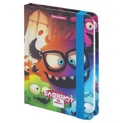 Блокнот с резинкой в клетку 96 л., МАЛЫЙ ФОРМАТ А6, 109&times;148 мм, BRAUBERG, кросс-серия &laquo;МОНСТРИКИ&raquo;, 117001