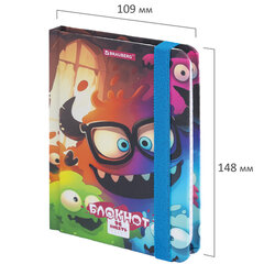 Блокнот с резинкой в клетку 96 л., МАЛЫЙ ФОРМАТ А6, 109&times;148 мм, BRAUBERG, кросс-серия &laquo;МОНСТРИКИ&raquo;, 117001