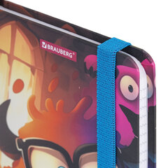 Блокнот с резинкой в клетку 96 л., МАЛЫЙ ФОРМАТ А6, 109&times;148 мм, BRAUBERG, кросс-серия &laquo;МОНСТРИКИ&raquo;, 117001