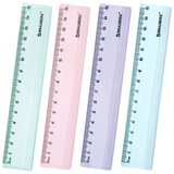 Линейка пластиковая 15 см BRAUBERG "PASTEL", тонированная, ассорти, 117012