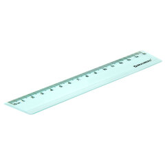 Линейка пластиковая 15 см BRAUBERG &laquo;PASTEL&raquo;, тонированная, ассорти, 117012