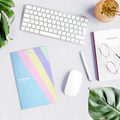 Блокнот А5 134&times;206 мм, 80 л., твёрдый, клетка, BRAUBERG, кросс-серия PASTEL, 117015