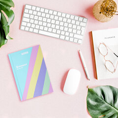 Блокнот МАЛЫЙ ФОРМАТ 110&times;147 мм, А6, 80 л., твёрдый, клетка, BRAUBERG кросс-серия PASTEL, 117017