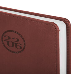 Ежедневник датированный 2026, А5, 138&times;213 мм, BRAUBERG &laquo;Favorite&raquo;, под кожу, коричневый, 117035