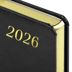 Ежедневник датированный 2026 А5 138&times;213 мм, BRAUBERG &laquo;Iguana&raquo;, под кожу, черный, 117054