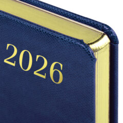 Ежедневник датированный 2026 А5 138&times;213 мм, BRAUBERG &laquo;Iguana&raquo;, под кожу, синий, 117056