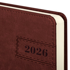Ежедневник датированный 2026 А5 138&times;213 мм, BRAUBERG &laquo;Imperial&raquo;, под кожу, коричневый, 117061
