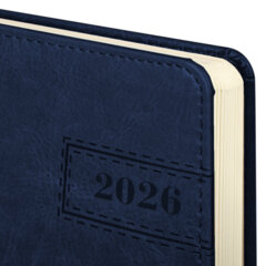 Ежедневник датированный 2026 А5 138&times;213 мм, BRAUBERG &laquo;Imperial&raquo;, под кожу, синий, 117062