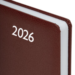 Ежедневник датированный 2026, А5, 138&times;213 мм, BRAUBERG &laquo;Profile&raquo;, балакрон, коричневый, 117072