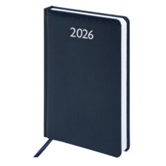 Ежедневник датированный 2026, А5, 138&times;213 мм, BRAUBERG &laquo;Profile&raquo;, балакрон, синий, 117073