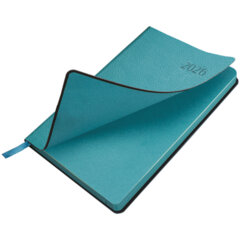 Ежедневник датированный 2026 А5 138&times;213 мм, BRAUBERG &laquo;Stylish&raquo;, под кожу, гибкий, бирюзовый, 117098