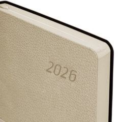 Ежедневник датированный 2026 А5 138&times;213 мм, BRAUBERG &laquo;Stylish&raquo;, под кожу, гибкий, бежевый, 117104