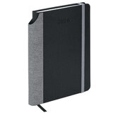 Ежедневник датированный 2026 А5 138x213 мм, BRAUBERG "Mosaic", под кожу, карман для ручки, черный, 117114