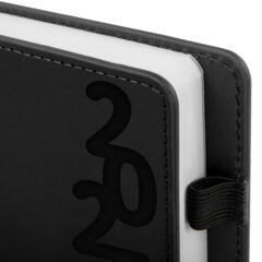 Ежедневник датированный 2026, А5, 150&times;213 мм, BRAUBERG &laquo;Up&raquo;, под кожу, софт-тач, держатель для ручки, черный, 117116