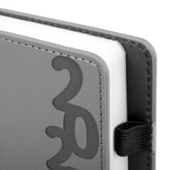 Ежедневник датированный 2026, А5, 150&times;213 мм, BRAUBERG &laquo;Up&raquo;, под кожу, софт-тач, держатель для ручки, серый, 117119