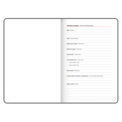 Ежедневник датированный 2026, А5, 150&times;213 мм, BRAUBERG &laquo;Up&raquo;, под кожу, софт-тач, держатель для ручки, серый, 117119