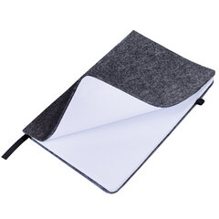 Блокнот А5 138&times;213 мм BRAUBERG &laquo;Voylok&raquo;, войлок, резинка, держатель, 80 л., клетка, черный, 117134