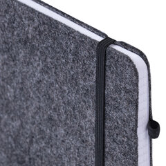 Блокнот А5 138&times;213 мм BRAUBERG &laquo;Voylok&raquo;, войлок, резинка, держатель, 80 л., клетка, черный, 117134