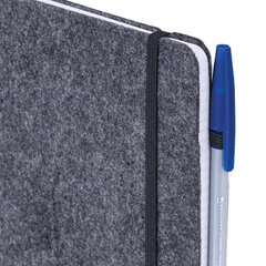 Блокнот А5 138&times;213 мм BRAUBERG &laquo;Voylok&raquo;, войлок, резинка, держатель, 80 л., клетка, черный, 117134