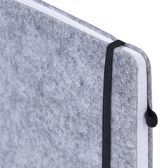 Блокнот А5 138&times;213 мм BRAUBERG &laquo;Voylok&raquo;, войлок, резинка, держатель, 80 л., клетка, серый, 117135