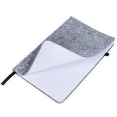 Блокнот А5 138&times;213 мм BRAUBERG &laquo;Voylok&raquo;, войлок, резинка, держатель, 80 л., клетка, серый, 117135