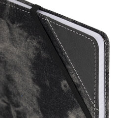 Блокнот А5 135&times;210 мм BRAUBERG &laquo;Denim&raquo;, ткань/<wbr/>экокожа, резинка, держатель, 80 л., клетка, черный, 117140