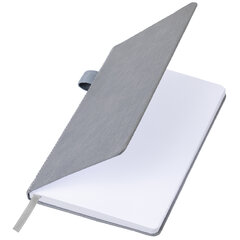 Блокнот А5 135&times;212 мм BRAUBERG &laquo;Edge&raquo;, под кожу, резинка, держатель, 80 л., клетка, серый, 117146