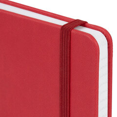 Блокнот А5 135&times;212 мм BRAUBERG &laquo;Edge&raquo;, под кожу, резинка, держатель, 80 л., клетка, красный, 117147