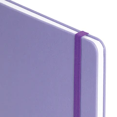 Блокнот А5 135&times;212 мм BRAUBERG &laquo;Edge&raquo;, под кожу, резинка, держатель, 80 л., клетка, сиреневый, 117150