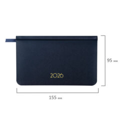 Еженедельник датированный 2026, МАЛЫЙ ФОРМАТ, 95&times;155 мм, А6, BRAUBERG &laquo;Select&raquo;, балакрон, темно-синий, 117192