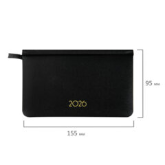 Еженедельник датированный 2026, МАЛЫЙ ФОРМАТ 95&times;155 мм, А6, BRAUBERG &laquo;Select&raquo;, балакрон, черный, 117193