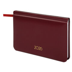 Еженедельник датированный 2026, МАЛЫЙ ФОРМАТ 95&times;155 мм, А6, BRAUBERG &laquo;Select&raquo;, балакрон, бордо, 117194