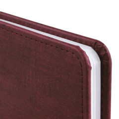 Еженедельник датированный 2026 МАЛЫЙ ФОРМАТ 95&times;155 мм, А6, BRAUBERG &laquo;Wood&raquo;, под кожу, бордо, 117196