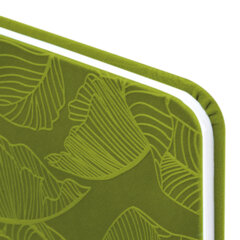 Еженедельник датированный 2026 МАЛЫЙ ФОРМАТ 95&times;155 мм, А6, BRAUBERG &laquo;Foliage&raquo;, под кожу, зеленый, 117198