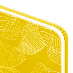 Еженедельник датированный 2026 МАЛЫЙ ФОРМАТ 95&times;155 мм, А6, BRAUBERG &laquo;Foliage&raquo;, под кожу, желтый, 117200