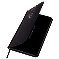 Еженедельник датированный 2026 МАЛЫЙ ФОРМАТ 95&times;155 мм, А6, BRAUBERG &laquo;Vista&raquo;, под кожу, &laquo;Black coal&raquo;, 117205