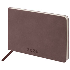 Еженедельник датированный 2026 МАЛЫЙ ФОРМАТ 105&times;160 мм, А6, BRAUBERG &laquo;Unique&raquo;, темно-коричневый, 117207
