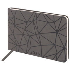 Еженедельник датированный 2026 МАЛЫЙ ФОРМАТ 105&times;160 мм, А6, BRAUBERG &laquo;Imprint&raquo;, тиснение, черный, 117209