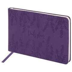 Еженедельник датированный 2026 МАЛЫЙ ФОРМАТ 105&times;160 мм, А6, BRAUBERG &laquo;Imprint&raquo;, тиснение, фиолетовый, 117210