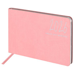 Еженедельник датированный 2026 МАЛЫЙ ФОРМАТ 105&times;160 мм, А6, BRAUBERG &laquo;Blaze&raquo;, фольга, розовый, 117215