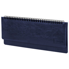 Планинг датированный 2026 305&times;140 мм BRAUBERG &laquo;Imperial&raquo;, под кожу, синий, 117228