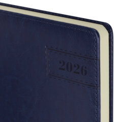 Ежедневник датированный 2026 БОЛЬШОЙ ФОРМАТ 210&times;297 мм, А4, BRAUBERG &laquo;Imperial&raquo;, под кожу, синий, 117247