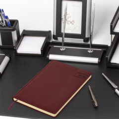 Ежедневник датированный 2026 БОЛЬШОЙ ФОРМАТ 210&times;297 мм, А4, BRAUBERG &laquo;Imperial&raquo;, под кожу, бордо, 117248