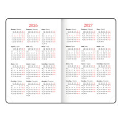 Ежедневник датированный 2026, МАЛЫЙ ФОРМАТ 100&times;150 мм, А6, BRAUBERG &laquo;Favorite&raquo;, под кожу, синий, 117250