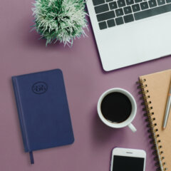 Ежедневник датированный 2026, МАЛЫЙ ФОРМАТ 100&times;150 мм, А6, BRAUBERG &laquo;Favorite&raquo;, под кожу, синий, 117250