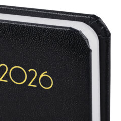 Ежедневник датированный 2026, МАЛЫЙ ФОРМАТ 100&times;150 мм, А6, BRAUBERG &laquo;Select&raquo;, балакрон, черный, 117260